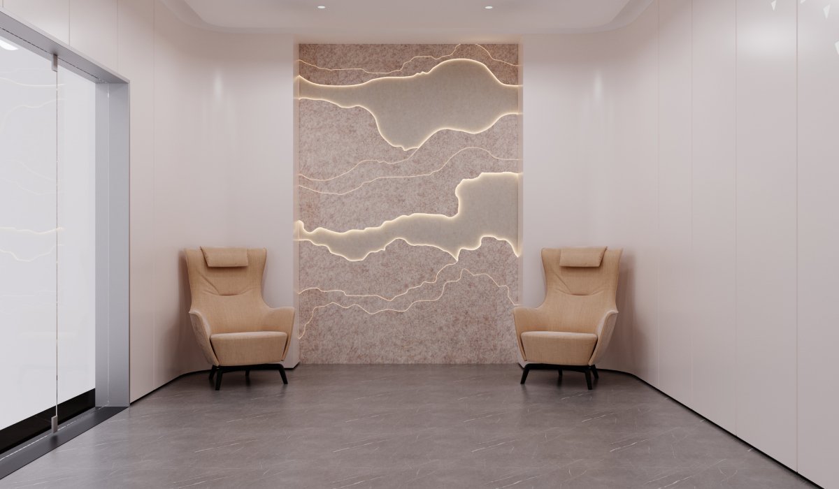 Acoustic Felt wall panels front view