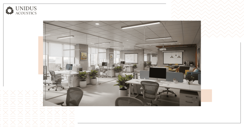 How Advanced Acoustic Ceilings Are Transforming Adaptive Workspaces for Maximum Functionality 2 Unidus Acoustics_Advanced acoustic ceilings are transforming workspaces