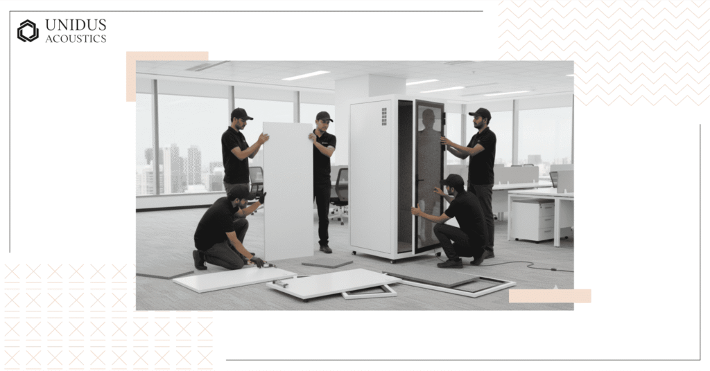 Unidus Acoustics_Soundpr͏oof Office Booth ͏Pl͏ac͏e͏ment