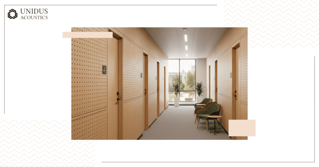 Comprehensive Guide to Acoustic Wall Panels: Solutions for All Types of Commercial Spaces 5 Wooden acoustic wall panel