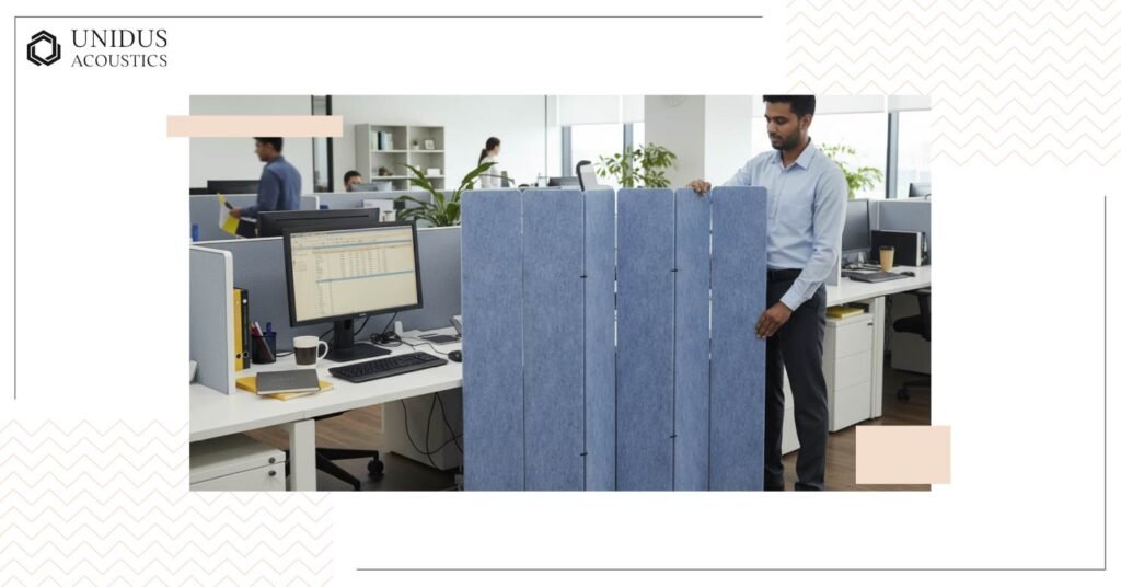 How to Use Noise-Proof Room Dividers in Open Plan Office Layouts 2 Freestanding Space Dividers