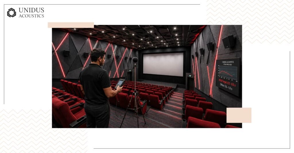 Acoustic Treatment for Cinemas and Auditoriums in India: A Complete Guide 2 Reverberation Time (RT60) Targets for Cinema Halls