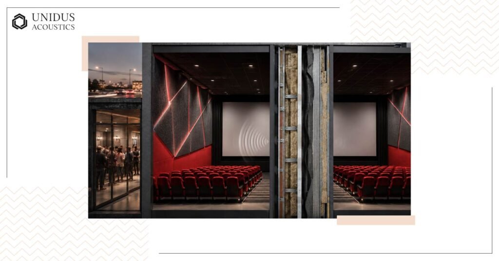 Acoustic Treatment for Cinemas and Auditoriums in India: A Complete Guide 3 Sound Isolation Between Screens and From Outside Noise