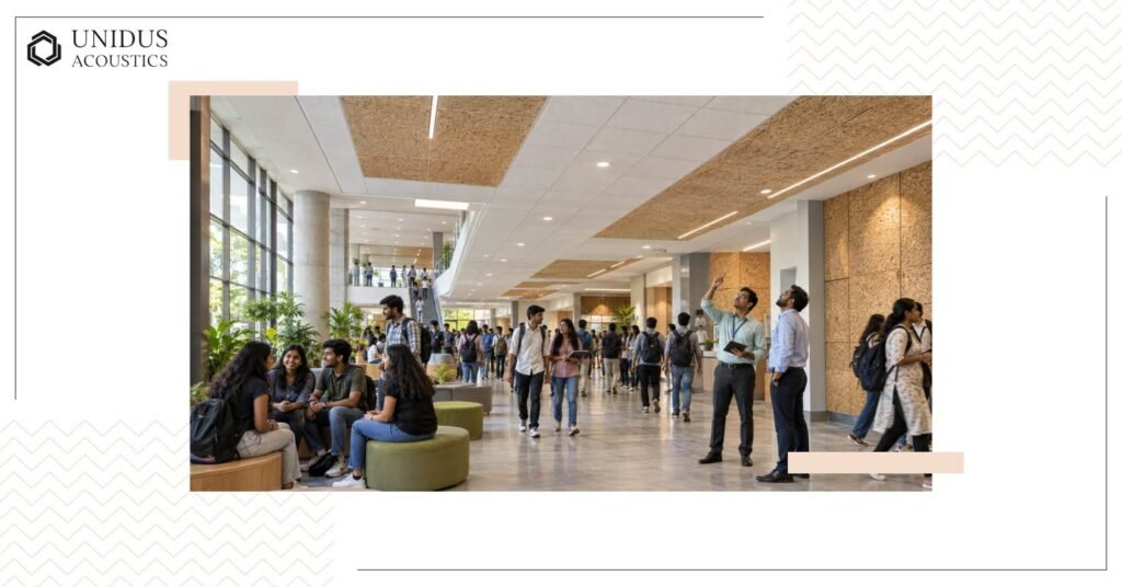 Ceiling systems for high-footfall spaces