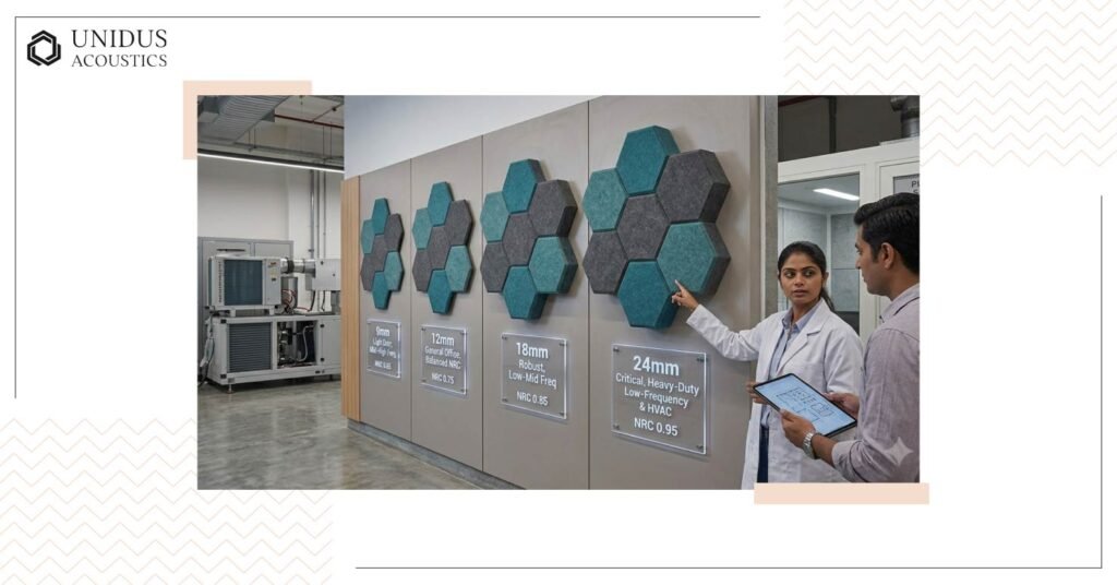 What Recycled Polyester Acoustic Panels Deliver for Commercial Projects in India 5 Panel Thickness